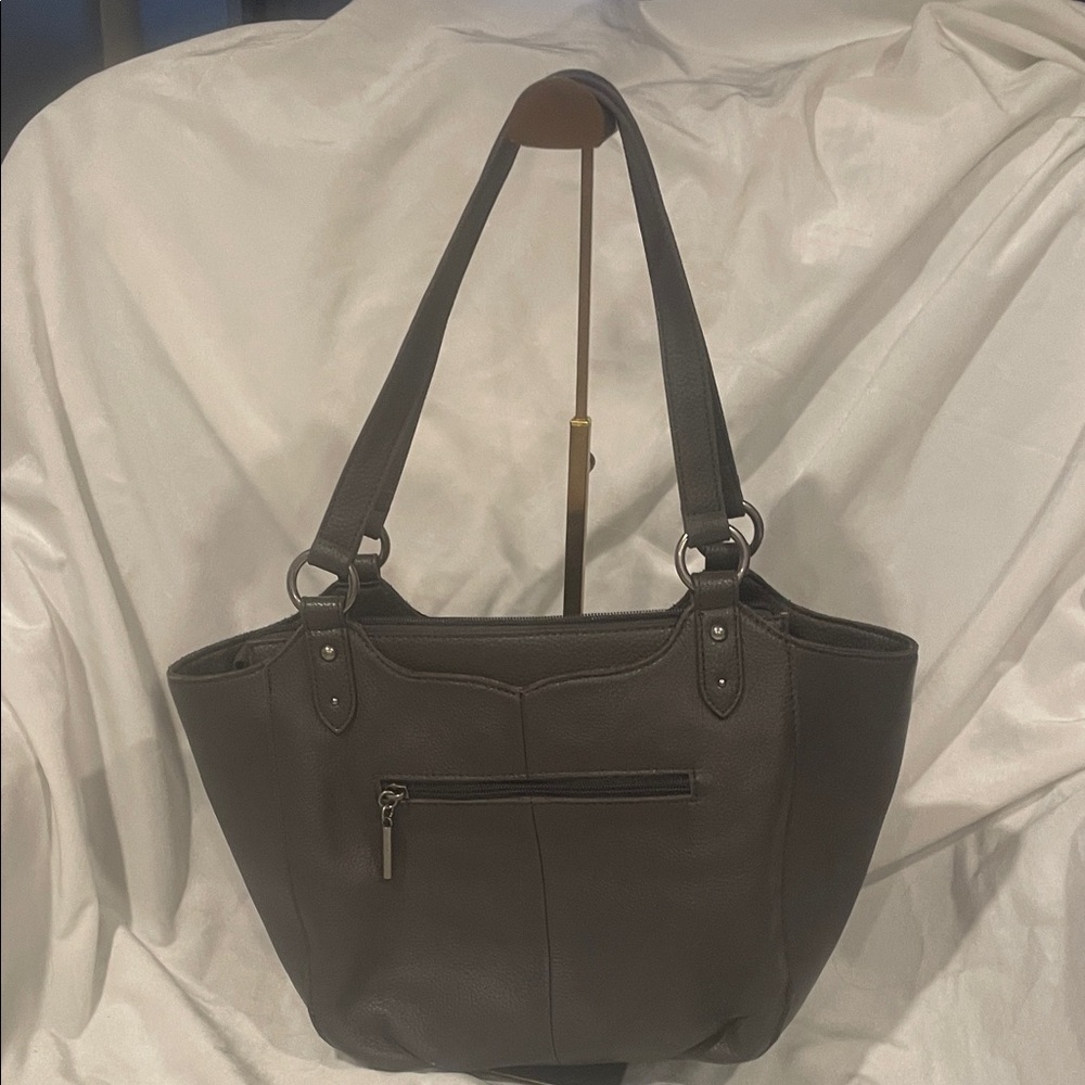 Chic The Sak Dark Gray Leather Shoulder Bag